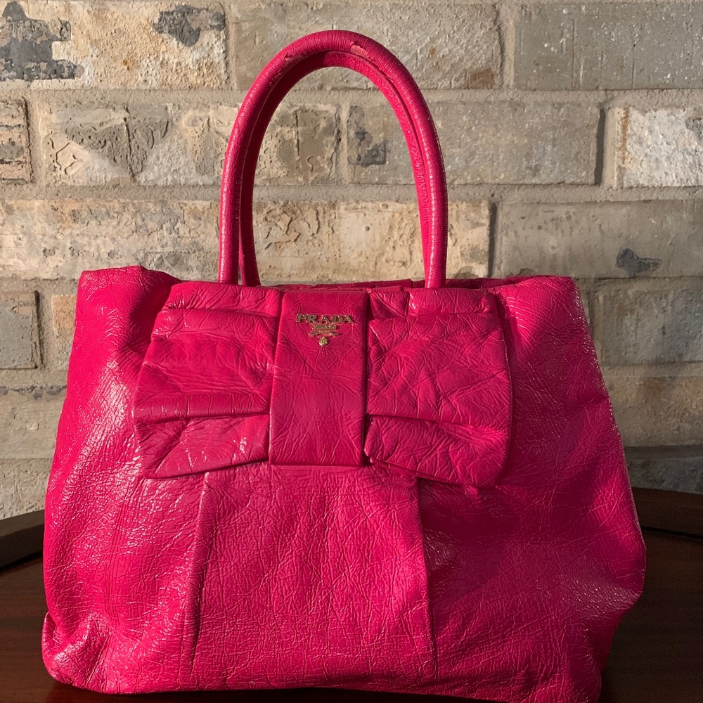 AUTH PRADA PATENT HANDBAG